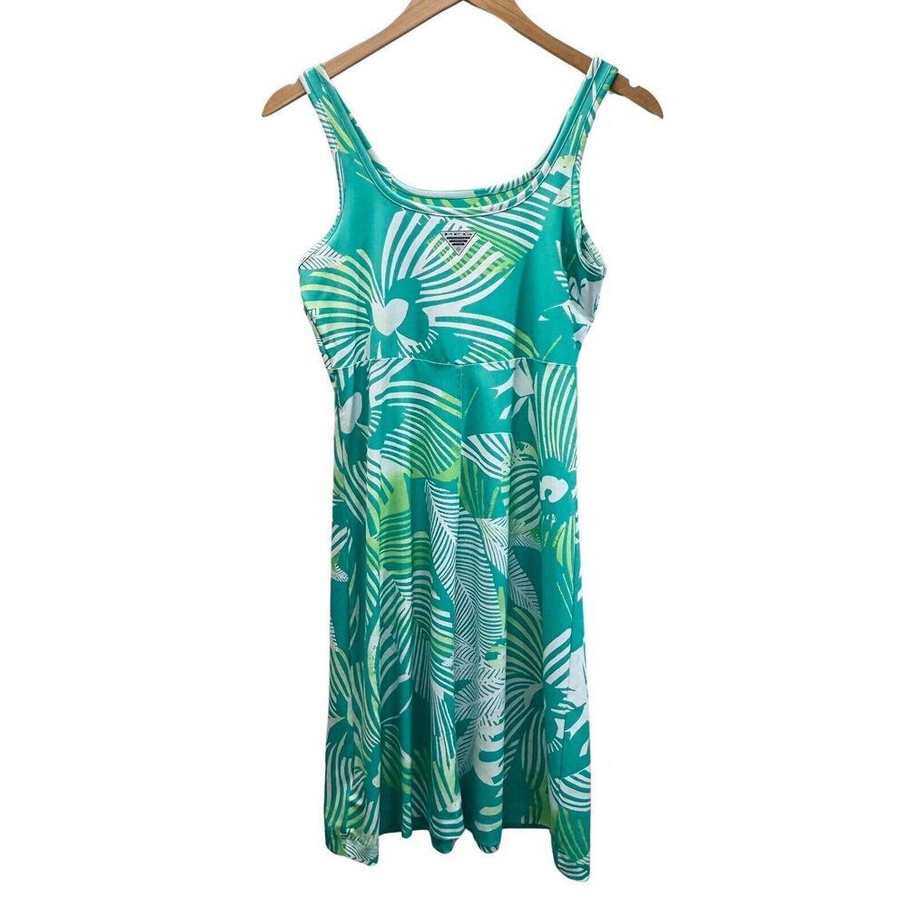 Columbia Sundress Sz S Green Freezer III Tropical Print Hawaiian Stretch